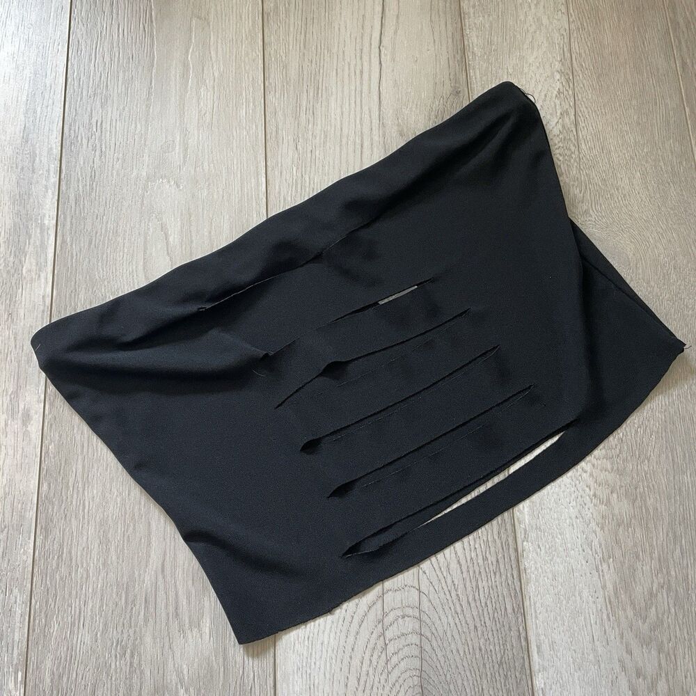 h:ours Tube Top strapless cutout crop womens Black (small) going out sexy club